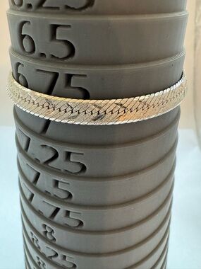 Sterling silver 925 Textured Herringbone Bracelet Vior Italy